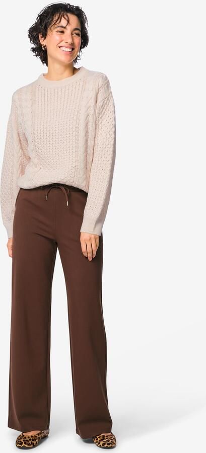 HEMA Damesbroek Wendy Wide Fit Jersey Bruin