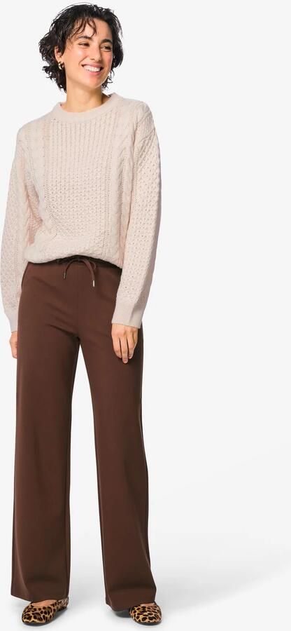 HEMA Damesbroek Wendy Wide Fit Jersey Bruin