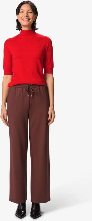 HEMA Damesbroek Wide Fit Jersey Bruin