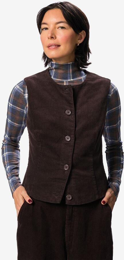 HEMA Damesgilet Bodi Rib Bruin