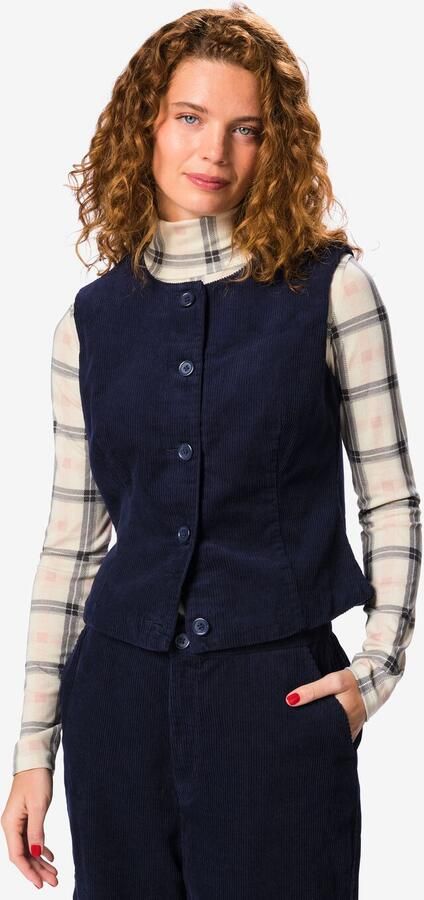 HEMA Damesgilet Bodi Rib Donkerblauw