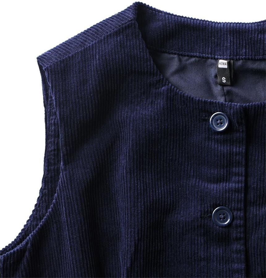 HEMA Damesgilet Bodi Rib Donkerblauw - Foto 2