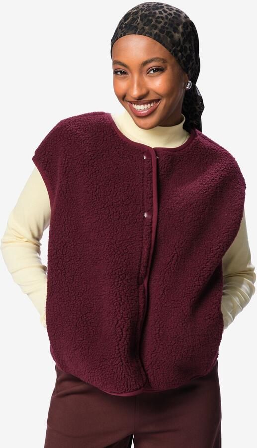 HEMA Damesgilet Odi Teddy Bordeauxrood