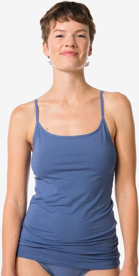 HEMA Dameshemd Katoen Spaghettibandjes Blauw (blauw) - Foto 2