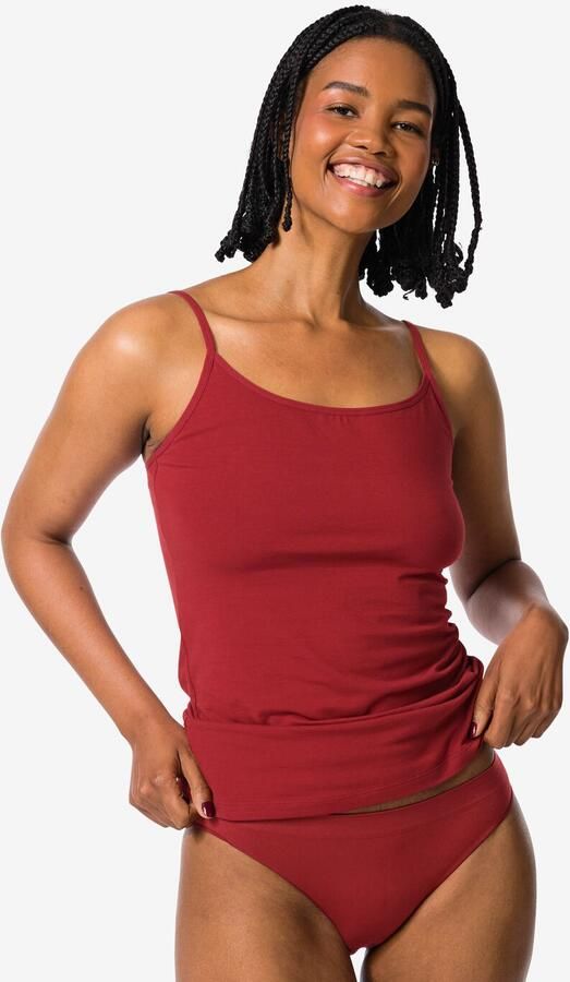 HEMA Dameshemd Katoen Spaghettibandjes Donkerrood (donkerrood) - Foto 2