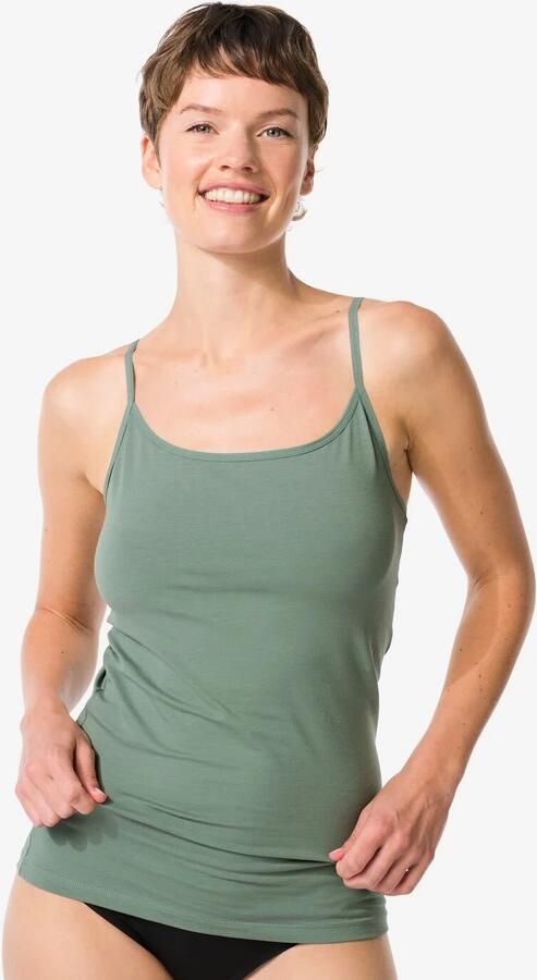 HEMA Dameshemd Katoen Spaghettibandjes Groen (groen) - Foto 2