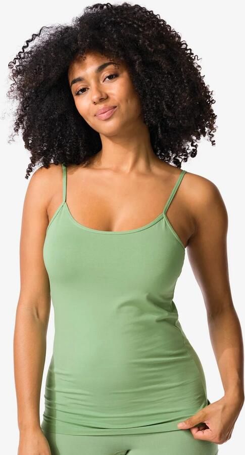 HEMA Dameshemd Katoen Spaghettibandjes Groen (groen)