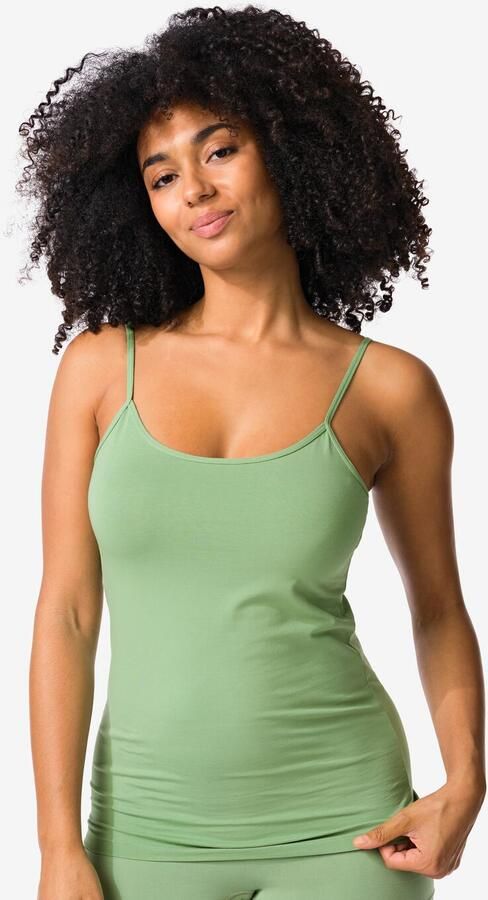 HEMA Dameshemd Katoen Spaghettibandjes Groen (groen)