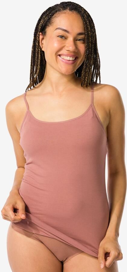 HEMA Dameshemd Katoen Spaghettibandjes Lichtbruin (lichtbruin) - Foto 2