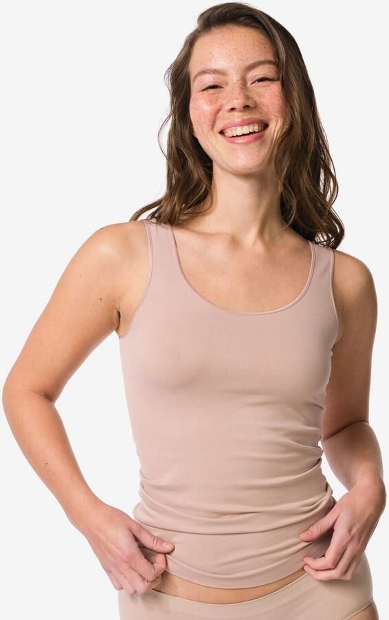 HEMA Dameshemd Naadloos Micro Beige (beige) - Foto 3