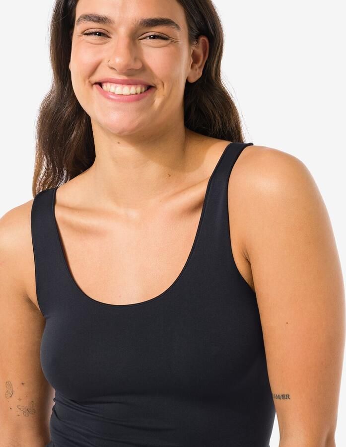 HEMA Dameshemd Naadloos Micro Zwart (zwart)