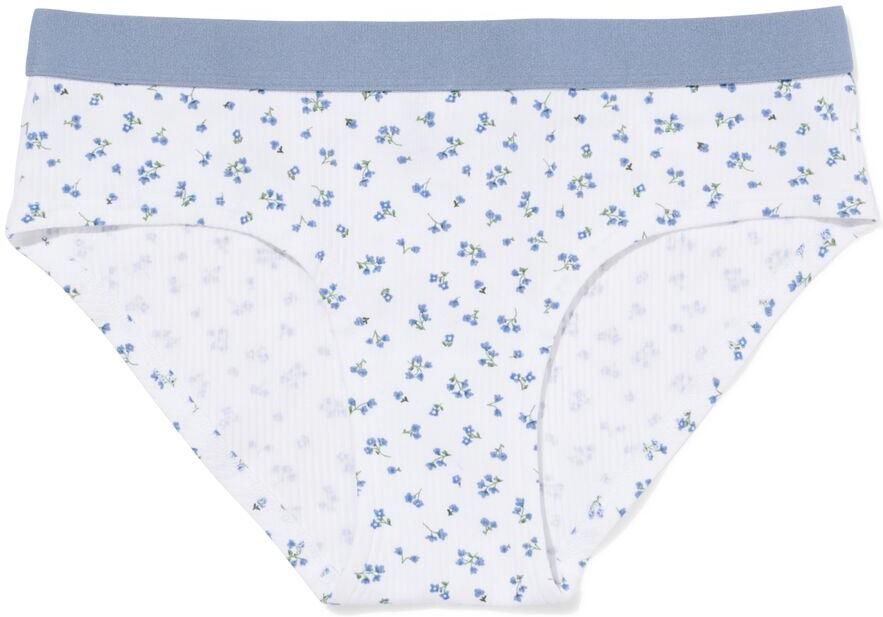 HEMA Dameshipster Katoen Everyday Tailleband Bloemen Blauw (blauw)