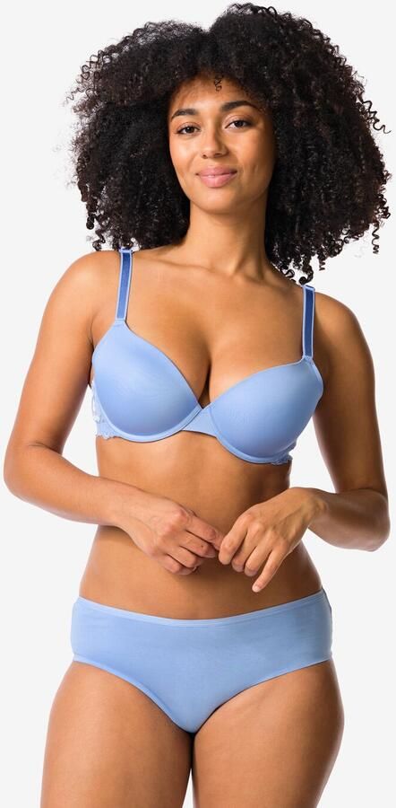 HEMA Dameshipster Katoen Met Kant Blauw (blauw) - Foto 2