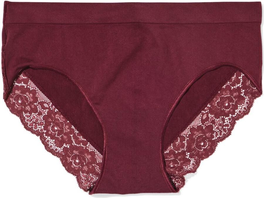HEMA Dameshipster Naadloos Micro Met Kant Bordeauxrood (bordeauxrood) - Foto 3