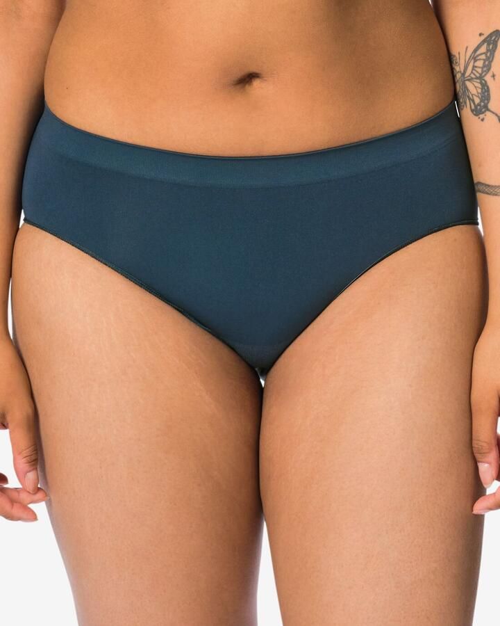 HEMA Dameshipster Naadloos Micro Met Kant Donkerblauw (donkerblauw)