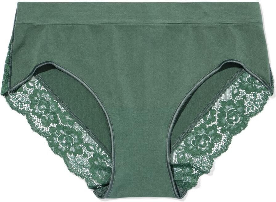 HEMA Dameshipster Naadloos Micro Met Kant Donkergroen (donkergroen)