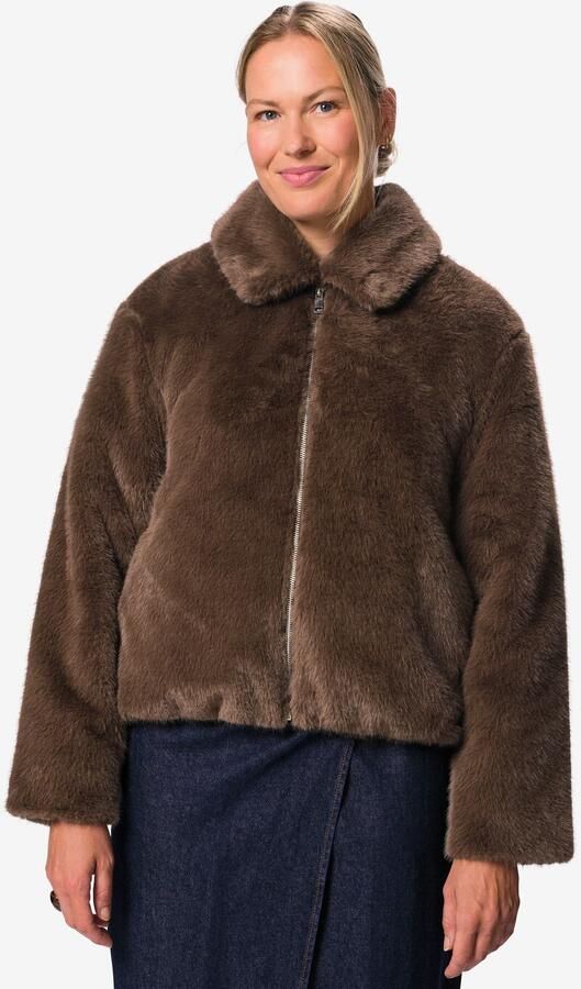 HEMA Damesjas Rafi Bomber Imitatiebont Middenbruin (middenbruin)