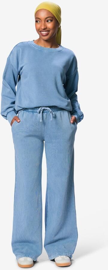 HEMA Damesjoggingbroek Esmee Relaxed Fit Jersey Blauw (blauw)