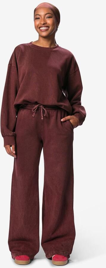 HEMA Damesjoggingbroek Esmee Relaxed Fit Jersey Bordeauxrood (bordeauxrood)