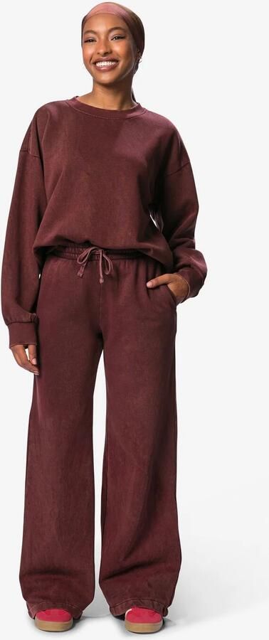 HEMA Damesjoggingbroek Esmee Relaxed Fit Jersey Bordeauxrood (bordeauxrood)