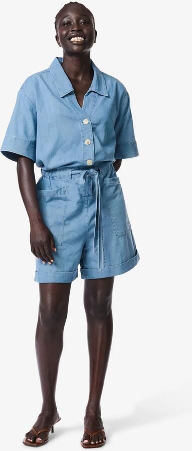 HEMA Damesjumpsuit Lila Middenblauw (middenblauw)
