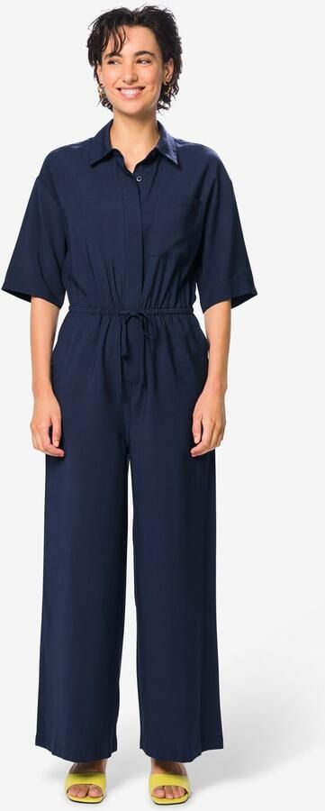HEMA Damesjumpsuit Sarie Donkerblauw (donkerblauw)