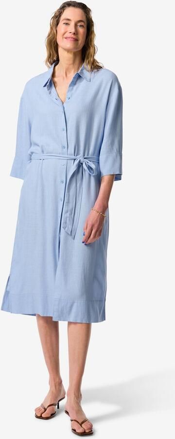 HEMA Damesjurk Dawn Regular Fit Lichtblauw (lichtblauw)