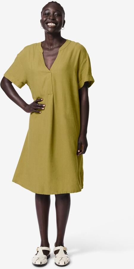 HEMA Damesjurk Sola Loose Fit Groen (groen)