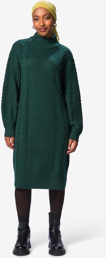 HEMA Damesjurk Zelda Regular Fit Kabel Zeegroen