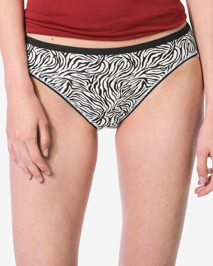 HEMA Dameslips Katoen Dieren 2 Stuks Zwart wit (zwart wit)