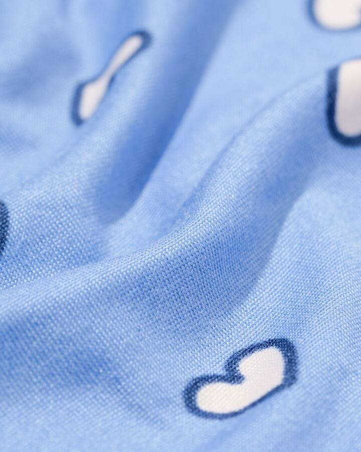 HEMA Damesnachthemd Micro Hartjes Blauw (blauw)