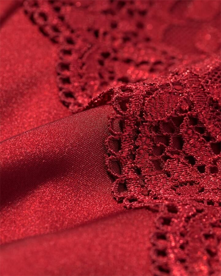 HEMA Damesnachthemd Satijn Met Kant Rood (rood)