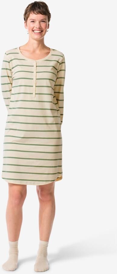 HEMA Damesnachthemd Strepen Groen (groen) - Foto 2