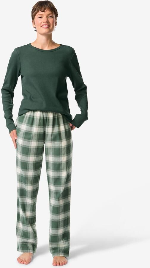 HEMA Damespyjama Ruiten Donkergroen (donkergroen) - Foto 2