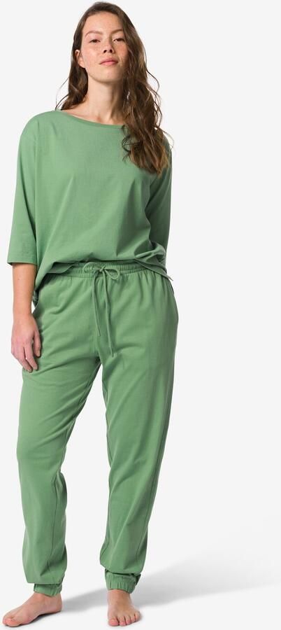 HEMA Damespyjamabroek Jersey Groen (groen)