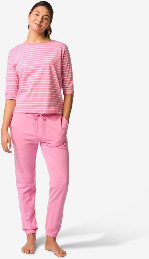 HEMA Damespyjamabroek Jersey Roze (roze)
