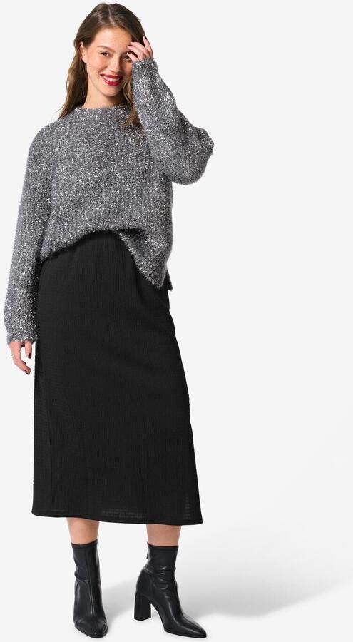 HEMA Damesrok Dewi Crinkle Zwart (zwart) - Foto 2