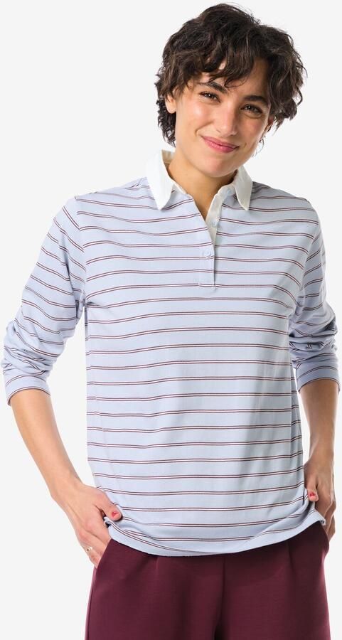 HEMA Damesshirt Elif Jersey Strepen Blauw (blauw) - Foto 2