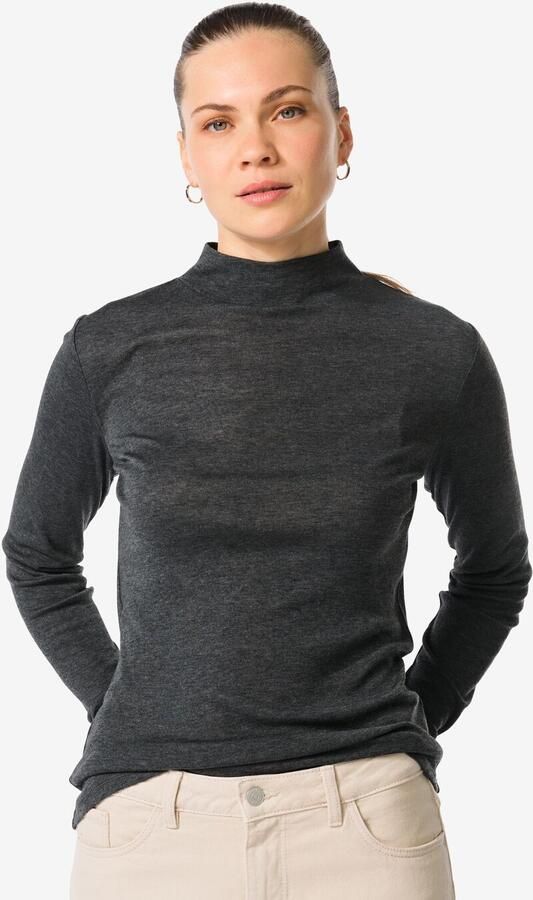 HEMA Dames T-shirt Lora Donkergrijs (donkergrijs) - Foto 2