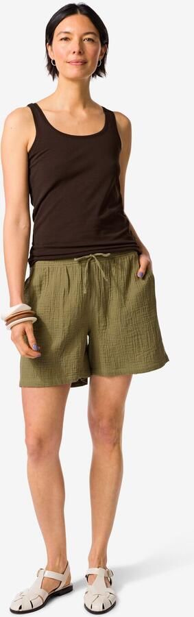 HEMA Damesshort Relaxed Fit Mousseline Groen (groen) - Foto 2