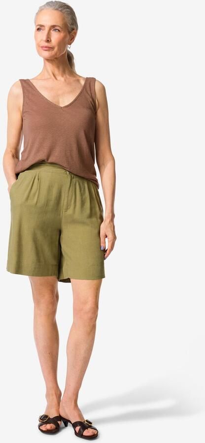 HEMA Damesshort Selma Relaxed Fit Groen (groen)