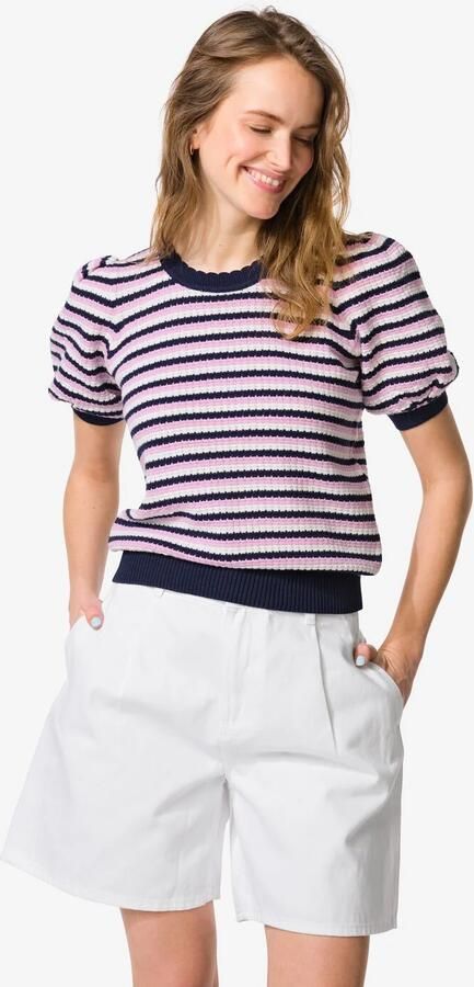 HEMA Damesshort Wide Fit Denim Wit (wit)