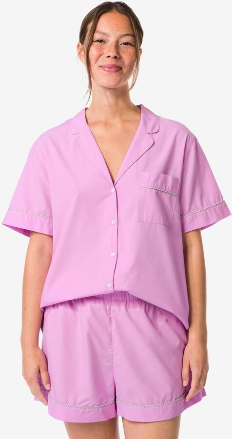 HEMA Damesshortama Poplin Paars (paars)