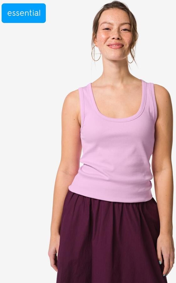 HEMA Damessinglet Anouk Rib Lila (lila)
