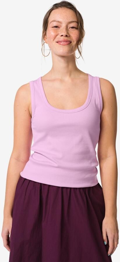 HEMA Damessinglet Anouk Rib Lila (lila)