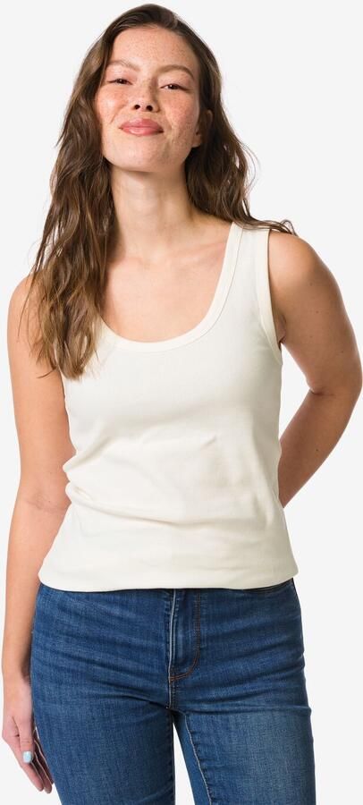 HEMA Damessinglet Anouk Rib Wit