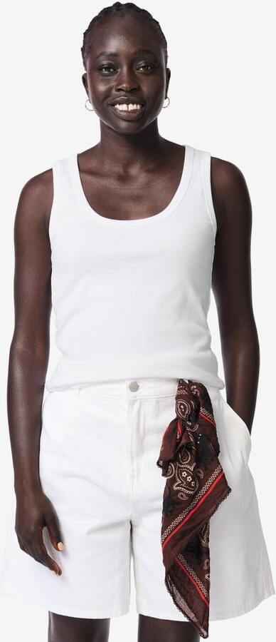 HEMA Damessinglet Anouk Rib Wit (wit)