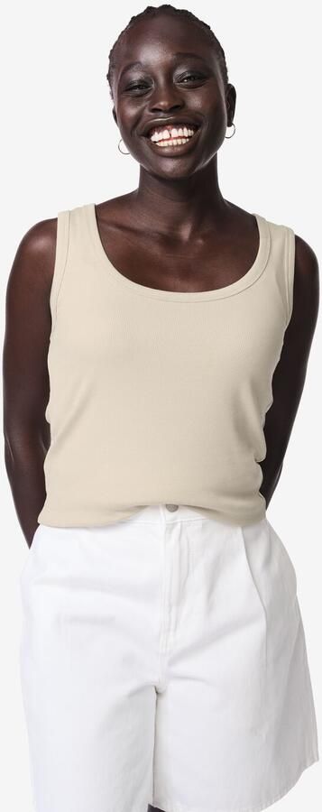 HEMA Damessinglet Anouk Rib Zand (zand)