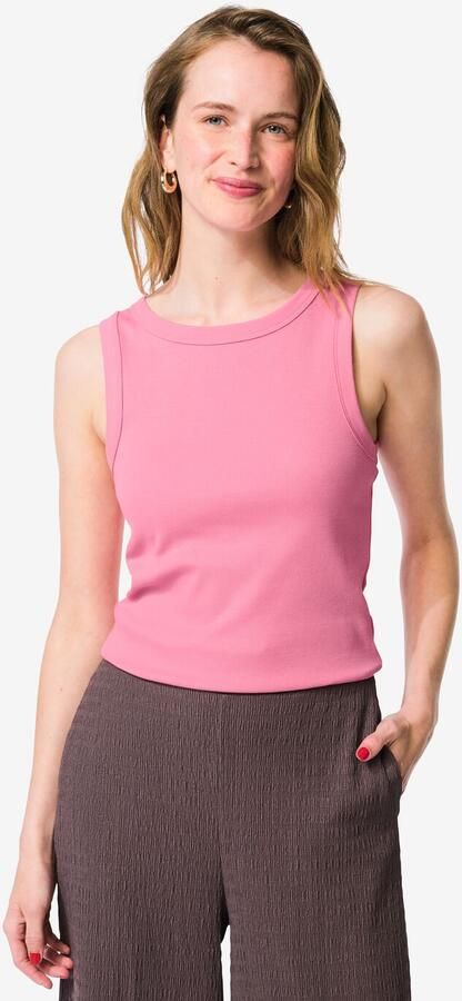 HEMA Damessinglet Dania Rib Roze (roze)