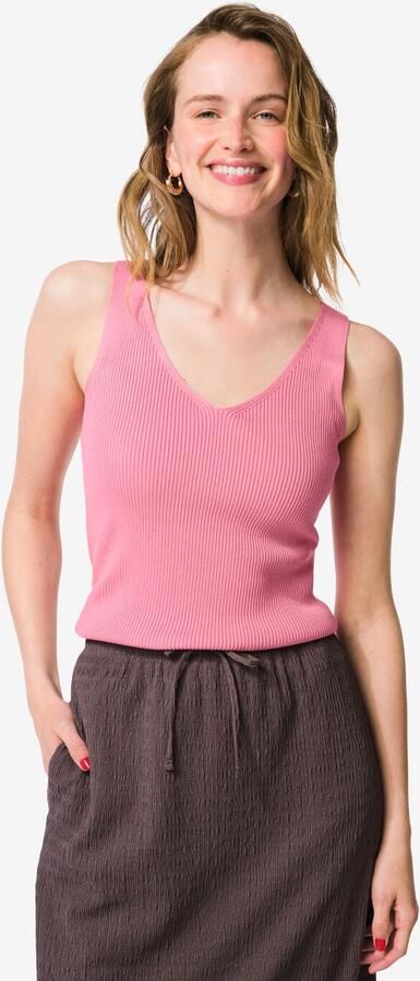HEMA Damessinglet Loli Rib Roze (roze)